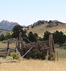 an old fence and corrals 
